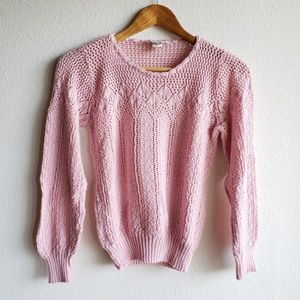 **SOLD** Vintage Pink Cable Knit Sweater